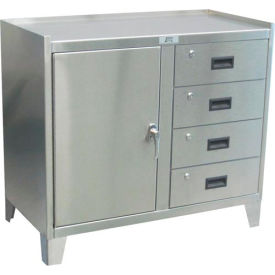 Jamco Heavy Duty Stainless Steel Cabinet w/ 1 Door & 4 Drawers 16 Gauge 36