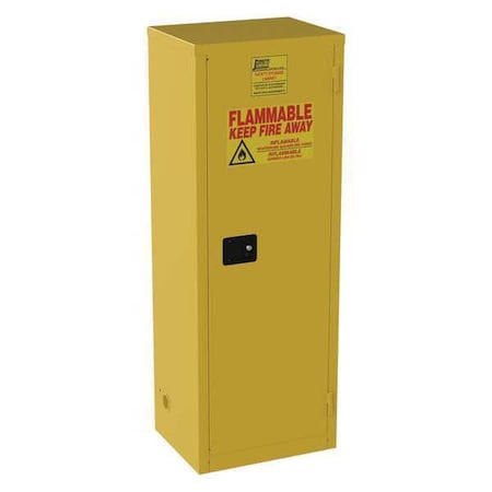 Hazardous Material Storage Cabinet, 24 gal, 3 Shelves, Steel, 23 in W x 65 in H x 18 in D, Yellow MPN:BA24YP