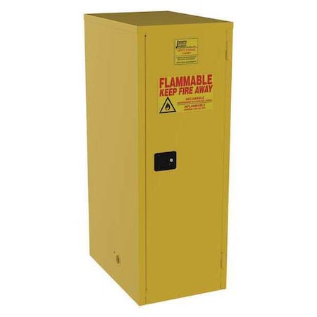 Hazardous Material Storage Cabinet, 60 gal, 3 Shelves, Steel, 23 in W x 65 in H x 34 in D, Yellow MPN:BA60YP