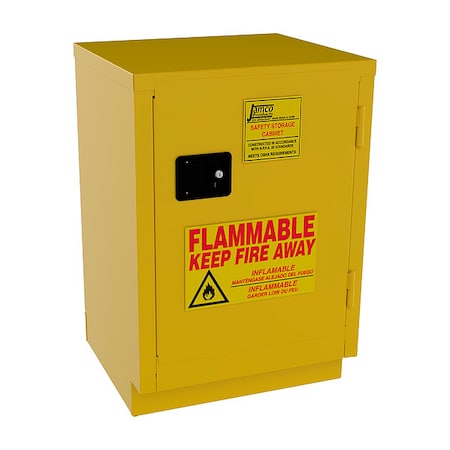 Hazardous Material Storage Cabinet, 12 gal, 1 Shelves, Steel, 24 in W x 35 in H x 22 in D, Yellow MPN:BK12YP