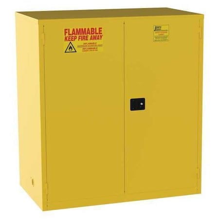 Hazardous Material Storage Cabinet, 120 gal, 2 Shelves, Steel, 59 in W x 65 in H x 34 in D, Yellow MPN:BM120YP