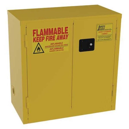 Hazardous Material Storage Cabinet, 22 gal, 1 Shelves, Steel, 34 in W x 35 in H x 18 in D, Yellow MPN:BM22YP