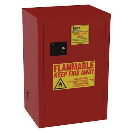 Hazardous Material Storage Cabinet, 18 gal, 2 Shelves, Steel, 23 in W x 35 in H x 18 in D, Red MPN:BN18RP