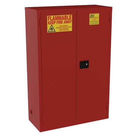 Hazardous Material Storage Cabinet, 72 gal, 5 Shelves, Steel, 43 in W x 65 in H x 18 in D, Red MPN:BN72RP