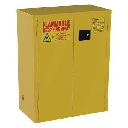 Hazardous Material Storage Cabinet, 28 gal, 2 Shelves, Steel, 34 in W x 44 in H x 18 in D, Yellow MPN:BS28YP