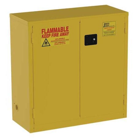Hazardous Material Storage Cabinet, 30 gal, 1 Shelves, Steel, 43 in W x 44 in H x 18 in D, Yellow MPN:BS30YP