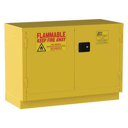 Hazardous Material Storage Cabinet, 30 gal, 1 Shelves, Steel, 48 in W x 35 in H x 22 in D, Yellow MPN:BT30YP