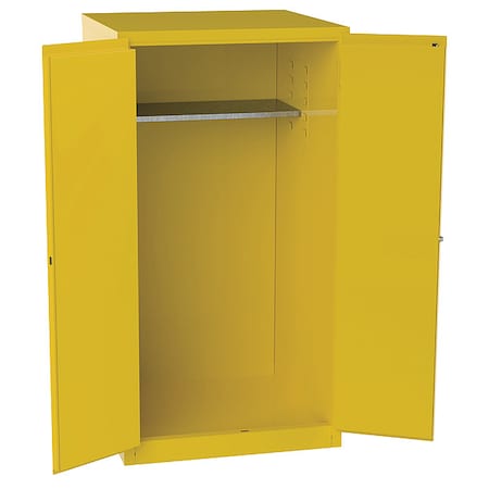Hazardous Material Storage Cabinet, 60 gal, 1 Shelves, Steel, 34 in W x 65 in H x 34 in D, Yellow MPN:BW1YP