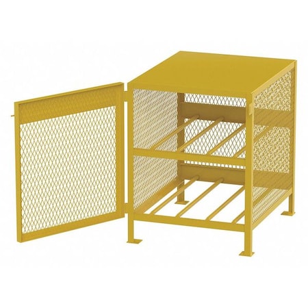 Cylinder Storage Cabinet, Yellow, Steel MPN:CH040YP