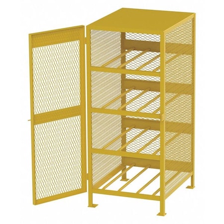 Cylinder Storage Cabinet, Yellow, Steel MPN:CH080YP