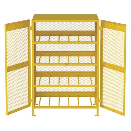 Cylinder Storage Cabinet, Yellow, Steel MPN:CH120YP