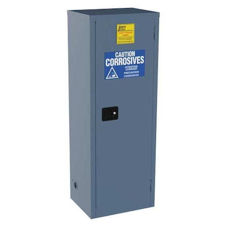 Hazardous Material Storage Cabinet, 24 gal, 3 Shelves, Steel, 23 in W x 65 in H x 18 in D, Blue MPN:CK24BP
