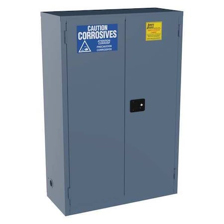 Hazardous Material Storage Cabinet, 45 gal, 2 Shelves, Steel, 43 in W x 65 in H x 18 in D, Blue MPN:CK45BP