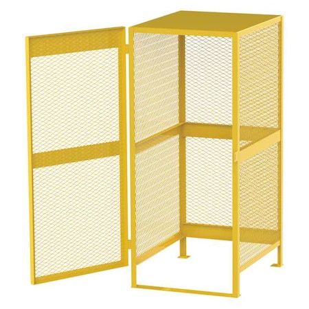 Cylinder Storage Cabinet, Yellow, Steel MPN:CV051YP