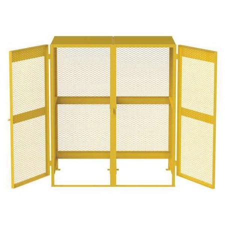 Cylinder Storage Cabinet, Yellow, Steel MPN:CV102YP