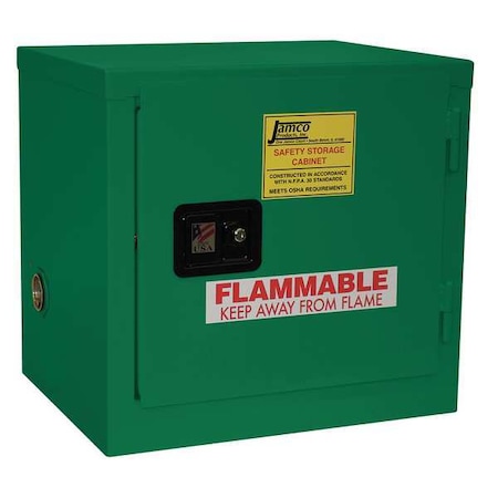 Hazardous Material Storage Cabinet, 6 gal, 1 Shelves, Steel, 23 in W x 22 in H x 18 in D, Green MPN:FK06