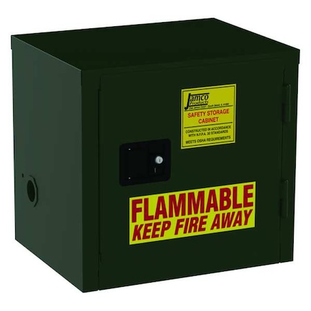 Hazardous Material Storage Cabinet, 6 gal, 1 Shelves, Steel, 23 in W x 22 in H x 18 in D, Green MPN:FL06EP