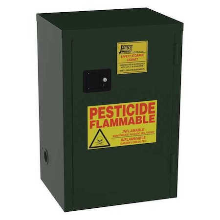 Hazardous Material Storage Cabinet, 12 gal, 1 Shelves, Steel, 23 in W x 35 in H x 18 in D, Green MPN:FL12EP