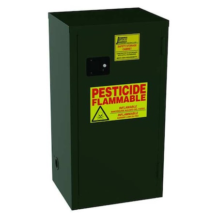 Hazardous Material Storage Cabinet, 18 gal, 2 Shelves, Steel, 23 in W x 44 in H x 18 in D, Green MPN:FL18EP