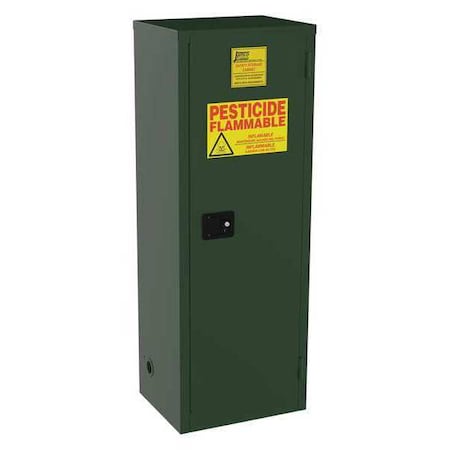 Hazardous Material Storage Cabinet, 24 gal, 3 Shelves, Steel, 23 in W x 65 in H x 18 in D, Green MPN:FL24EP