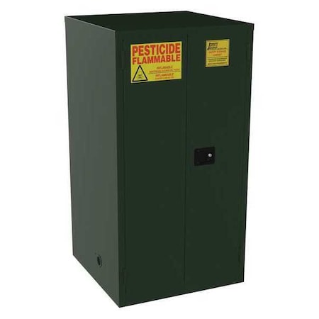 Hazardous Material Storage Cabinet, 60 gal, 2 Shelves, Steel, 34 in W x 65 in H x 34 in D, Green MPN:FL60EP