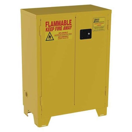 Hazardous Material Storage Cabinet, 28 gal, 2 Shelves, Steel, 34 in W x 49 in H x 18 in D, Yellow MPN:FM28YP