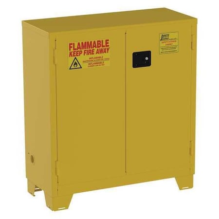 Hazardous Material Storage Cabinet, 30 gal, 1 Shelves, Steel, 43 in W x 49 in H x 18 in D, Yellow MPN:FM30YP