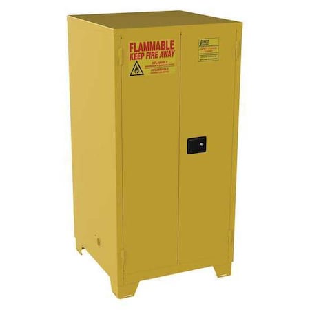 Hazardous Material Storage Cabinet, 60 gal, 2 Shelves, Steel, 34 in W x 70 in H x 34 in D, Yellow MPN:FM60YP