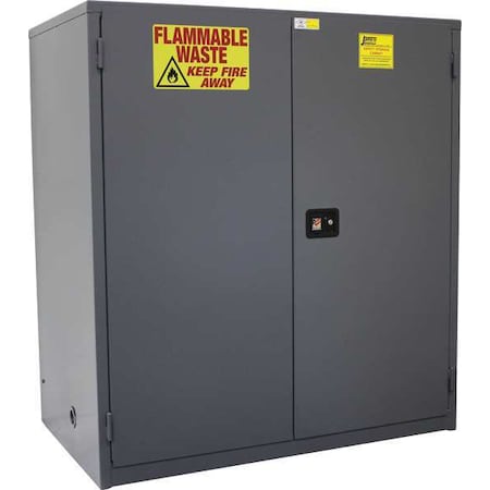 Hazmat Safety Storage Cabinet, 60 gal, 1 Shelves, Steel, 34 in W x 65 in H x 34 in D, Gray MPN:RC1