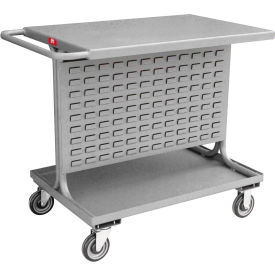 Steel Mobile Double Sided Bin Rack - All-Welded w/ Top Shelf 36