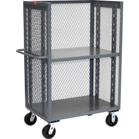 Jamco 3 Sided Mesh Shelf Truck Solid Bottom 3000 lb. Capacity 60