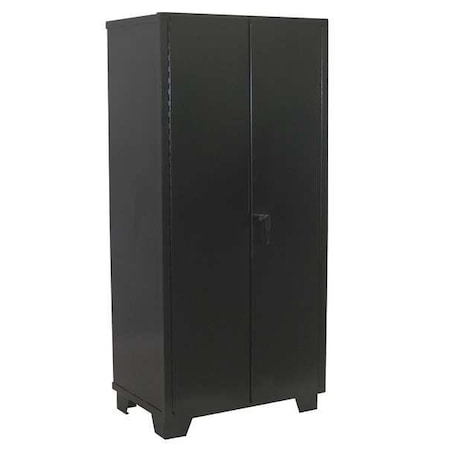 Shelving Storage Cabinet, 78 in H, 36 in W, 18 in D, Swing, Padlock Hasp, Black, 4 Shelves MPN:DL136BL