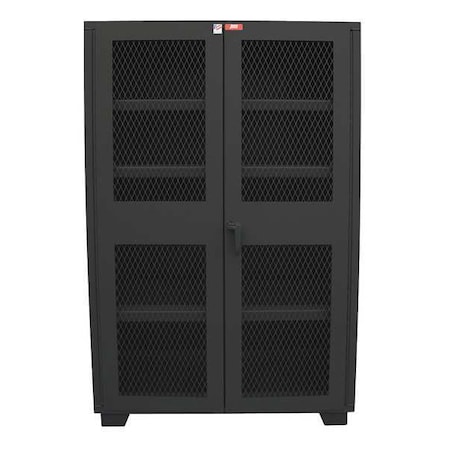 Shelving Storage Cabinet, 78 in H, 36 in W, 24 in D, Swing, Padlock Hasp, Black, 4 Shelves MPN:DM236BL