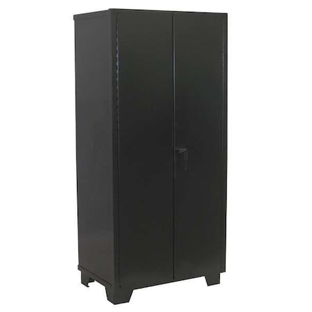 Shelving Storage Cabinet, 78 in H, 36 in W, 18 in D, Swing, Padlock Hasp, Black, 4 Shelves MPN:DS136BL