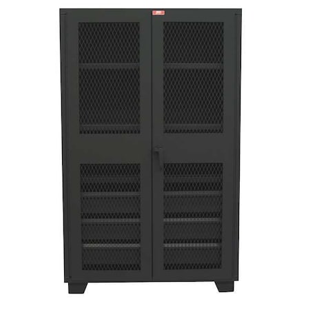 Combo Drawer Storage Cabinet, 78 in H, 60 in W, 24 in D, Swing, Padlock Hasp, Black, 2 Shelves MPN:HU260BL