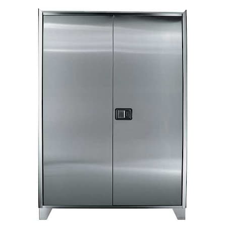 Shelving Storage Cabinet, 73 in H, 36 in W, 24 in D, Paddle, Keyed, Gray, 4 Shelves, 0 Drawers MPN:KG236