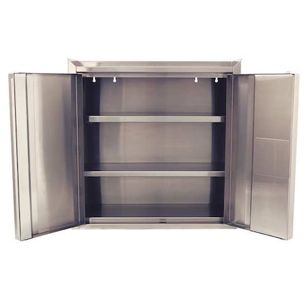 18 304 Stainless steel 30 in H, 30 in W, 12 in D, Stationary, Gray, 2 Adjustable Shelves Shelves MPN:KS130