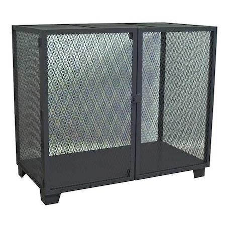 Open Storage Storage Cabinet, 54 in H, 72 in W, 36 in D, Padlock Hasp, Black, 0 Shelves, 0 Drawers MPN:MA472BL