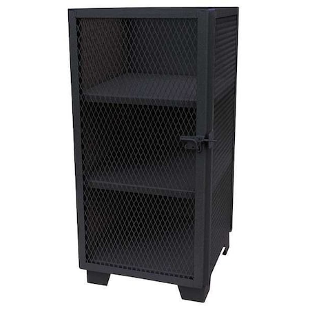 Shelving Storage Cabinet, 54 in H, 24 in W, 24 in D, Swing, Padlock Hasp, Black, 3 Shelves MPN:ME224BL