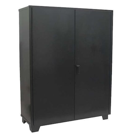 Shelving Storage Cabinet, 78 in H, 48 in W, 24 in D, Swing, Padlock Hasp, Black, 4 Shelves MPN:MJ248BL