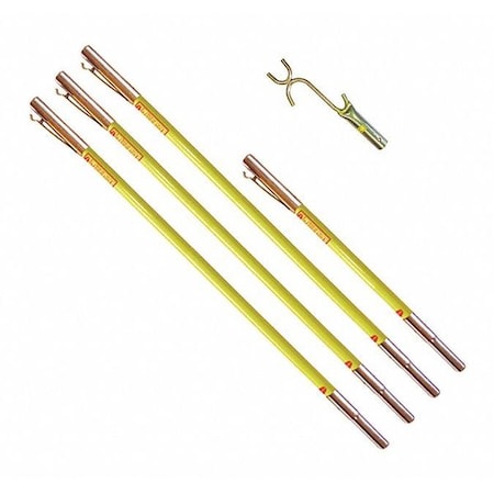 FG Series Fiberglass Pole Set with Wire Raiser, 21ft. MPN:FG-6-3W