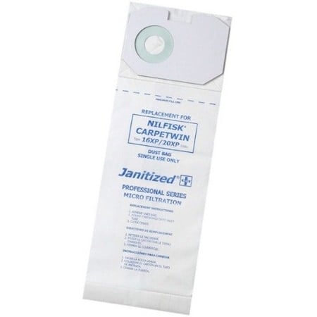 Filter Bag, Fits Carpetwin 16/20XP, PK10, 2-ply, Micro Filter, 10 PK MPN:JAN-NFCPTW16-2(10)