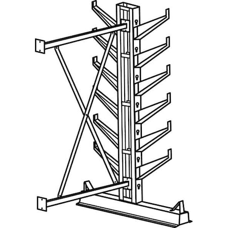 Inclined Add-On Cantilever Rack, 7 ft. H MPN:CR-7A