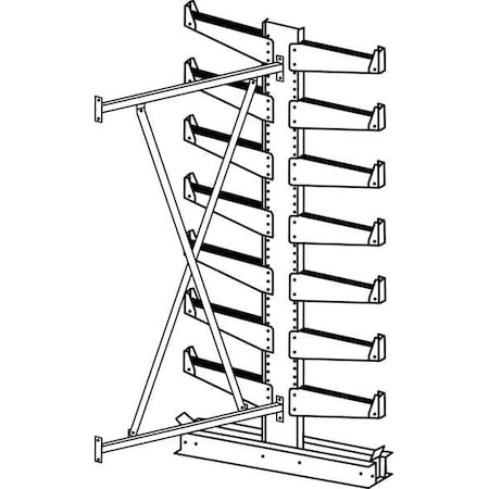 Add-On Cantilever Rack, 2 Sides, 7 ft. H MPN:QT501D72A
