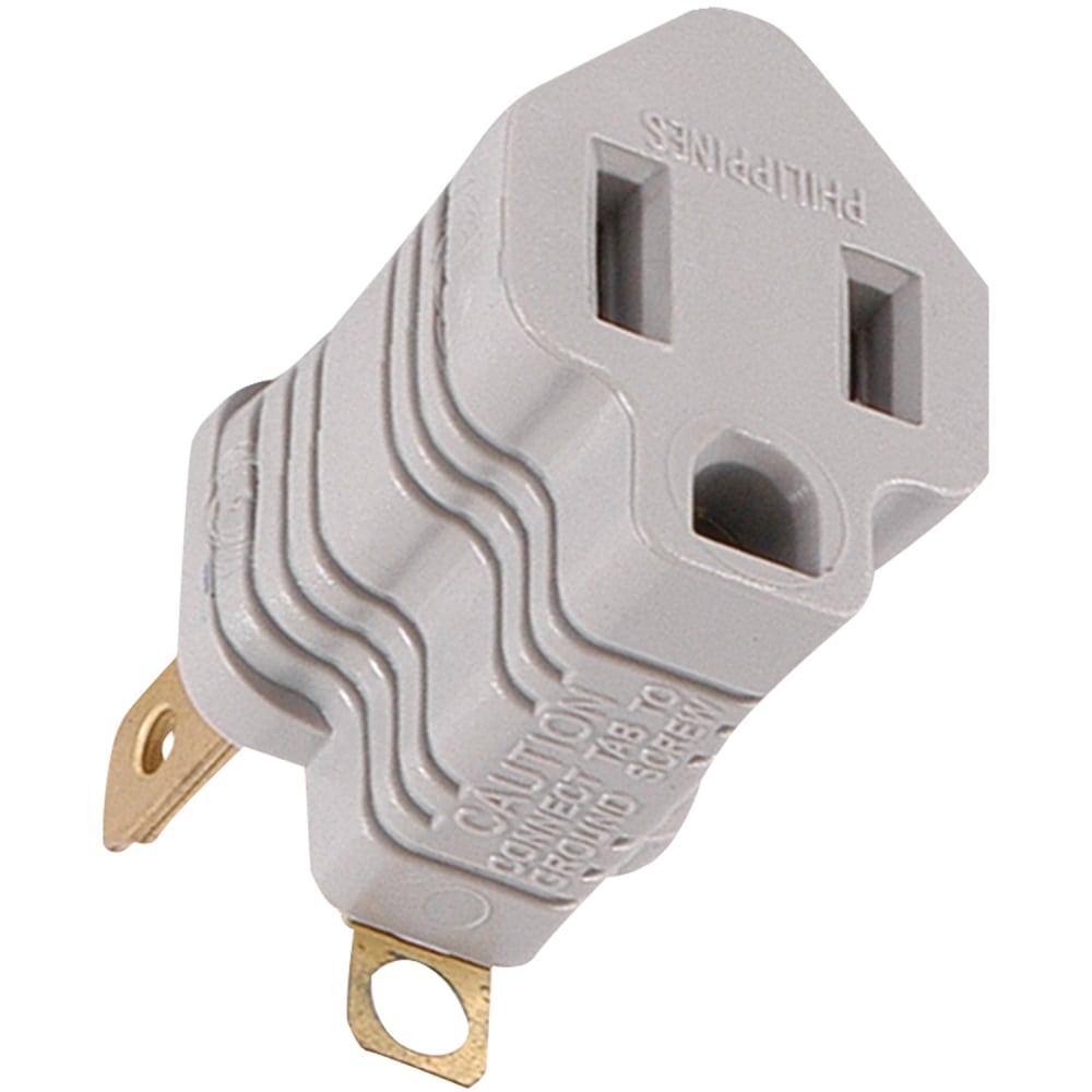 GE Polarized Grounding Adapter Plug, Gray, 58900 MPN:58900