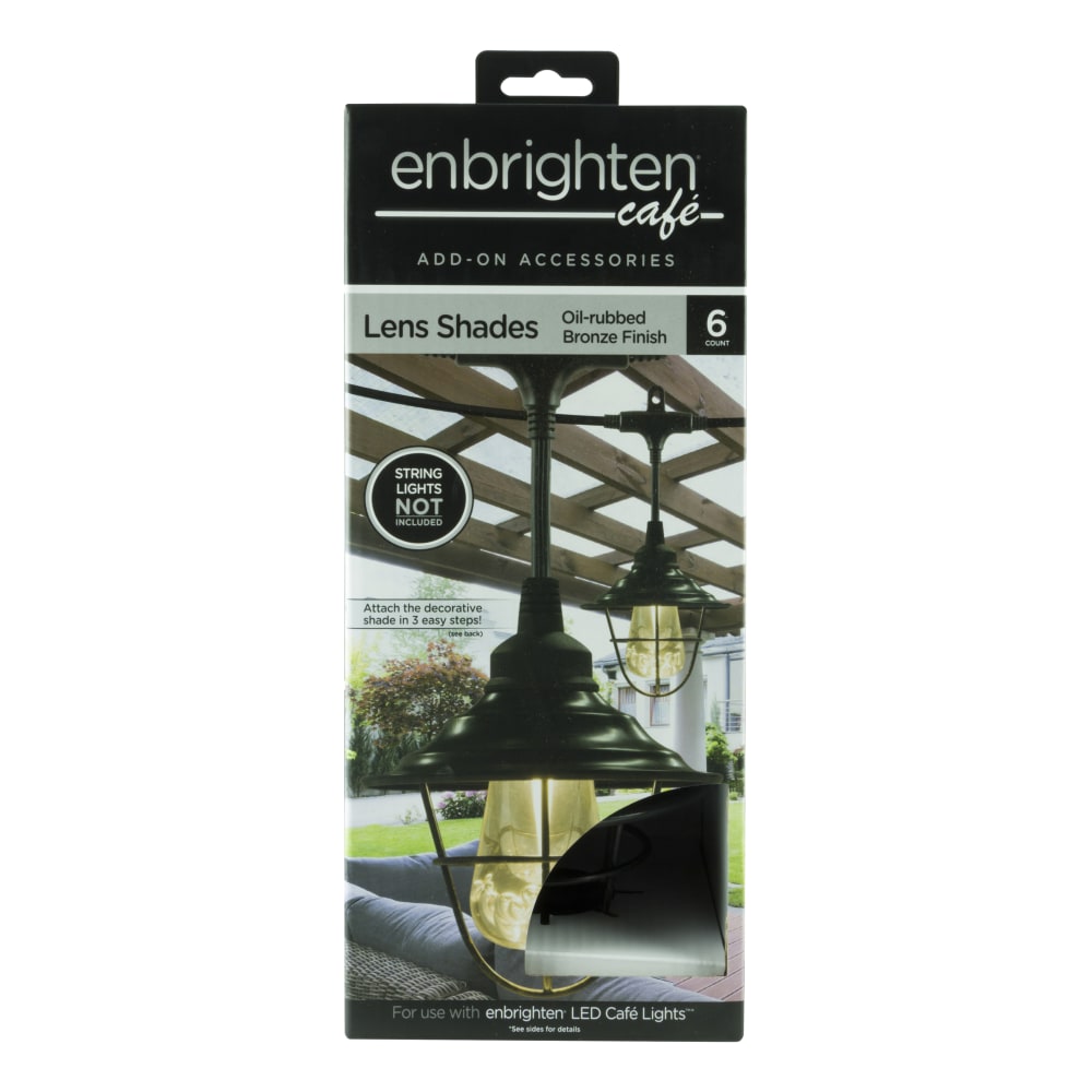 Enbrighten Cafe Light Shades, Bronze, Pack Of 6 Shades MPN:35877
