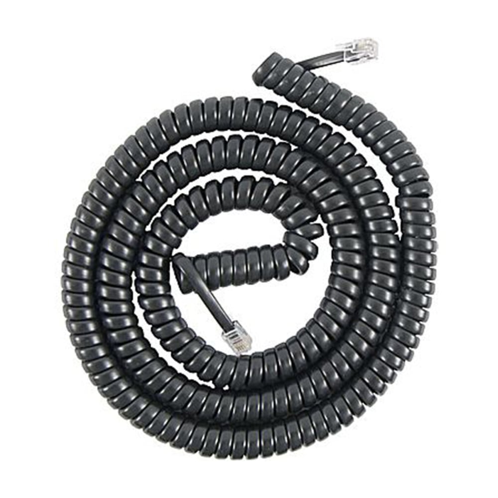 PowerGear Coiled Telephone Cord, 12ft, Black, 27639 MPN:27639