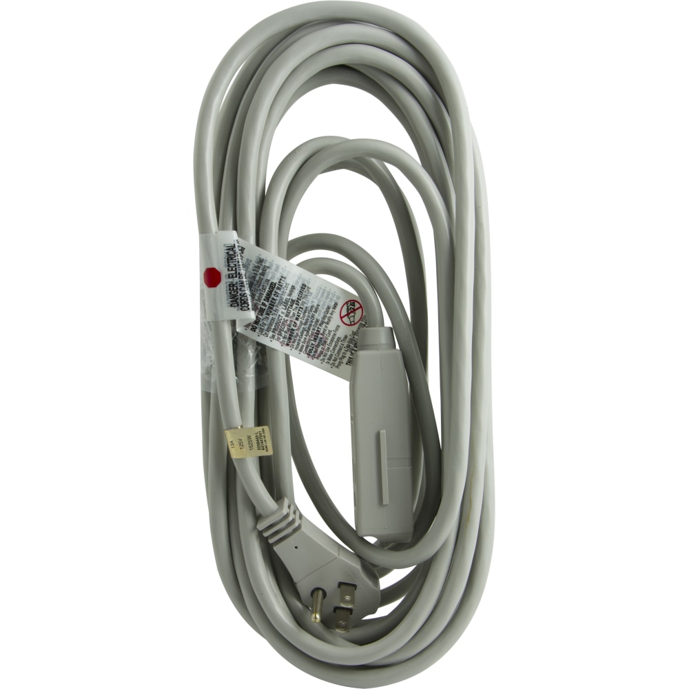 GE 3 Outlet Extension Cord, 25ft Long Cord, Flat Plug, Gray, 43025 MPN:43025