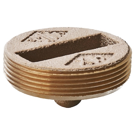Round Floor Cleanout, Cast Bronze Plug, 2