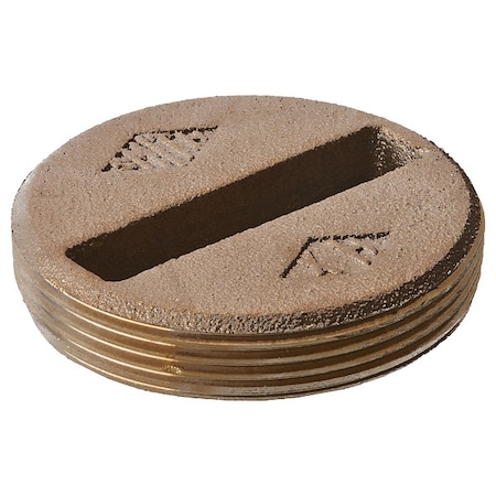 Round Floor Cleanout, Cast Bronze Plug, 3